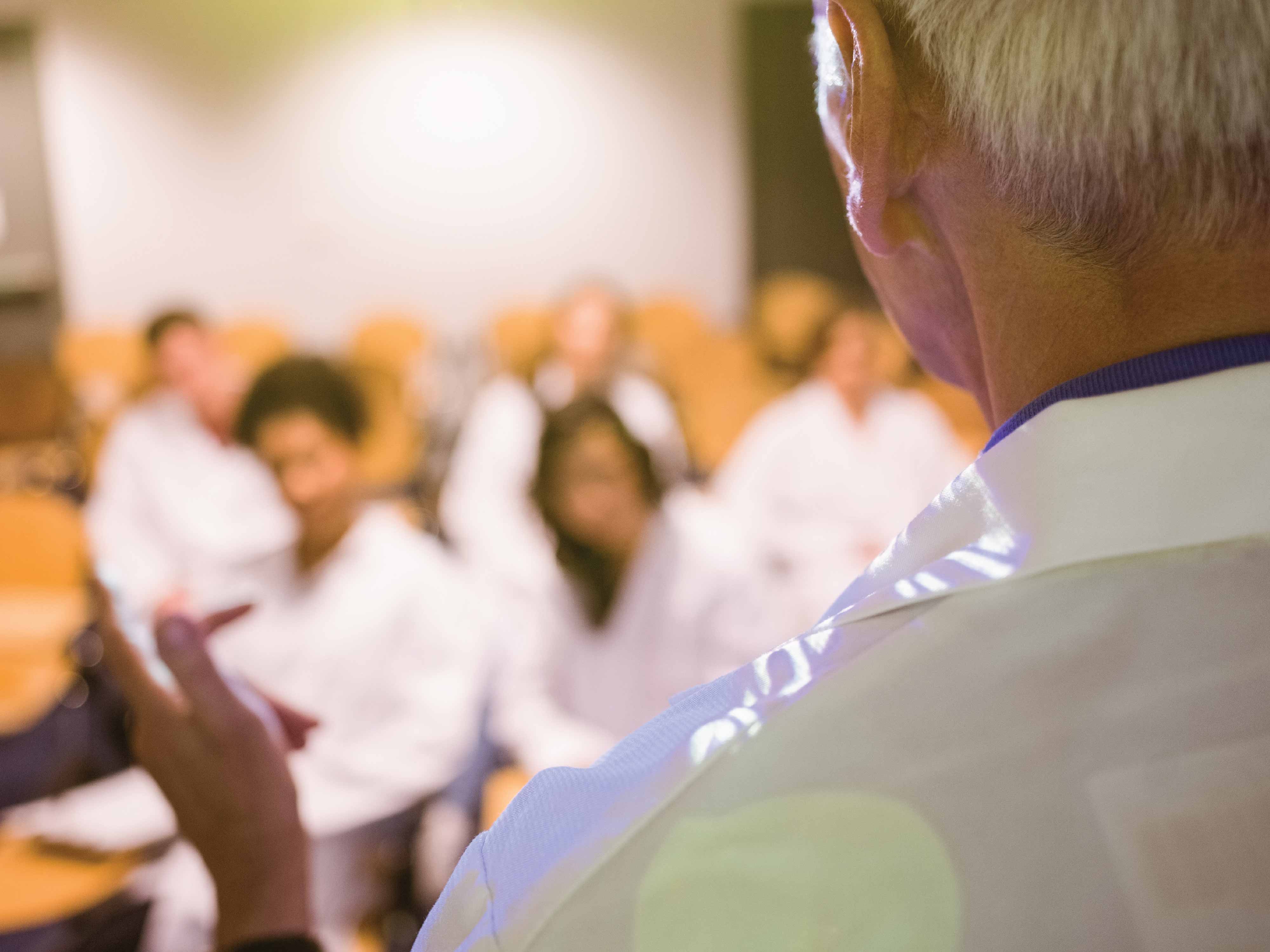 doctor giving class lecture